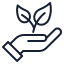 Hand holding Leaves icon